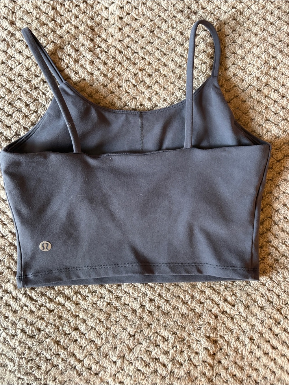 lululemon athletica Charcoal Thin-Strap Cropped Sports Bra
